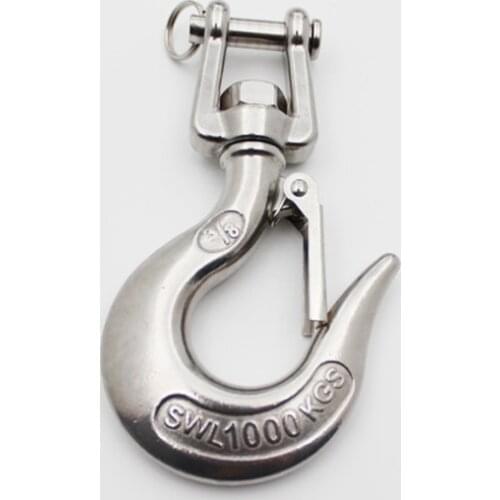 304 Stainless Steel Self Locking Swivel Hook Heavy Duty Swivel Eye Lifting Hook Rigging, Working Load 150/350/ 650/1000/1500KG