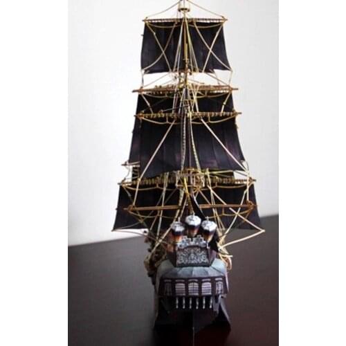 DIY Assembly Ship Paper Model Handmade Toys 45cm Black Papercrafts DIY Paper Model Sailboat Kids Pearl Model Gift Boat Pape O1K3