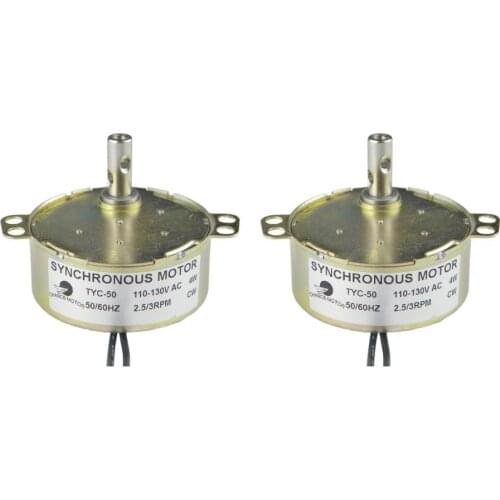 Gear Synchro Incubator Motor 2PCS TYC-50 110V AC 2.5-3RPM CW Fan Motor for Electric Fireplace
