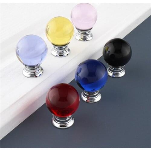 Modern Round Shape Crystal Shake Handles Concise Style Hardware Drawer Wardrobe Cabinet Handle For Furniture Crystal Door Knobs