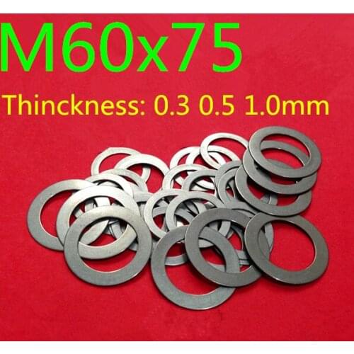 5PCS M60 flat Thin washer shim 0.3mm 0.5mm 1mm 304 Stainless Steel Ultra-thin Flat Washer Gasket Adjustment washer