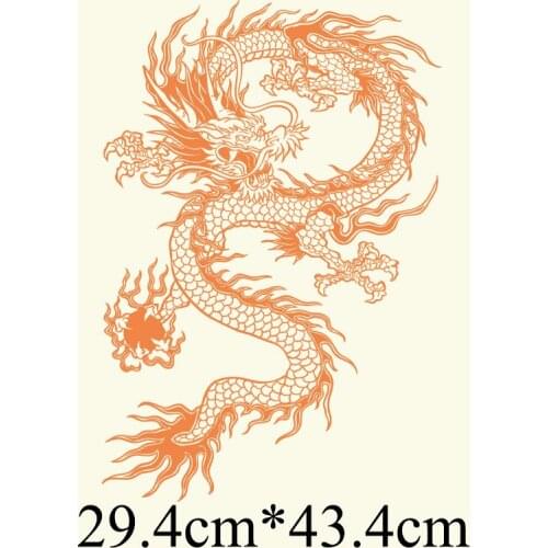 Dragon Embroidered Patches on Heat Transfer Appliques Patch DIY Feather Badges Stickers for Backpack Printed Stripe Decal