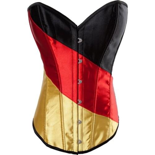 WYS.JL Womens Corset Fashion Tricolor Gothic Corset Plus Size 2XL Steampunk Corset Top Sexy Vintage Corset