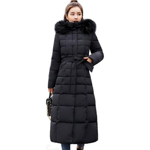 2019 high quality fur collar women long winter coat female warm wadded jacket womens outerwear parka casaco feminino inverno 231