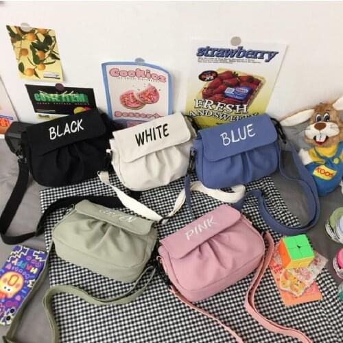 Women Messenger Small Square Bags Ins Casual Letter Embroidery Crossbody Bag Canvas Shoulder Bag Сумка Женская Сумка Через Плечо