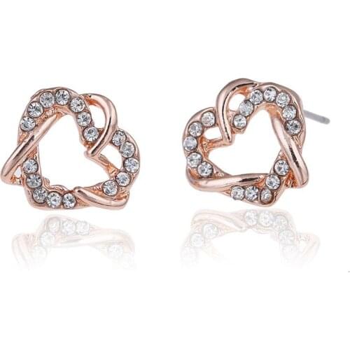 Womens New 2019 Stud Earrings M925 Sterling Silver color Crystal Zircon Earrings