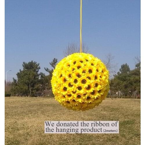 10 Inch Sunflower Kissing Ball decorate flowers artificial hanging flower ball for wedding garden party gift decoration supplies