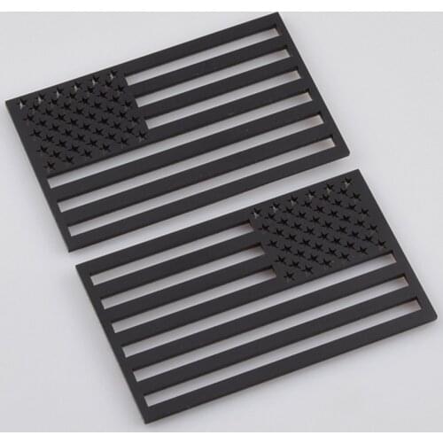 10Sets Black American US Flag 3D Decal Sticker For Car Truck Left And Right Fender Side Universal Badge Emblem With Adhesive
