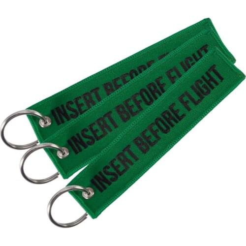 3pcs/lot Insert Before Flight Keychains keyring for Avation Gifts key fobs Jewelry Emboridery Green OEM Key chain Sleutelhanger