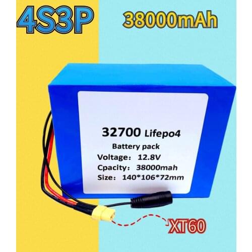 32700 Lifepo4 battery 4S3P 12.8V 38Ah 4S 40A 100A balanced BMS for electric boat and uninterruptible power supply 12V
