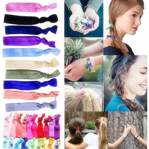 5X Girl Elastic Hair Ties Bands Knotted Hairband Ponytail Holder Styling Ropes