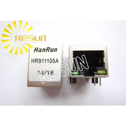 60PCS x HR911105A RJ45 Shield type With 10/100M Transformer PCB Right Angle Modular Female Network Socket LAN Connector