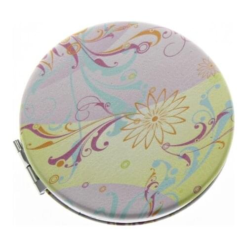 7cm Round Double Sided Stainless Steel Espelho De Mao Espejo De Mano Portable Folding Beautiful Hand Mirror