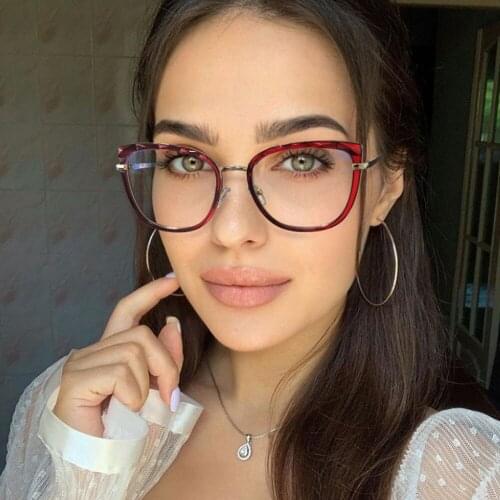 80070 TR90 Anti-blue Light Ladies Cat Eye Glasses Frame Spring Legs Men Women Optical Fashion Computer Eyeglasses