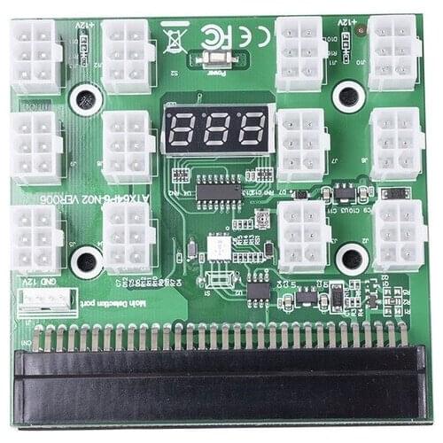 Power Module Breakout Board Kits with 12pcs 6Pin To 8Pin Power Cable for HP 1200W 750W PSU GPU Server Power Conversion for BTC