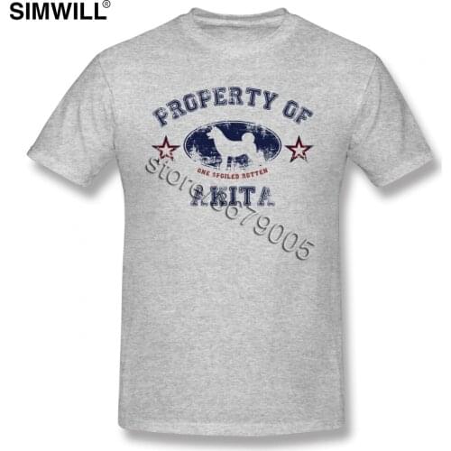 Brand Vintage Akita Tee Mens Printed Pure Cotton T Shirt O Neck Short Sleeved Inu T-Shirts