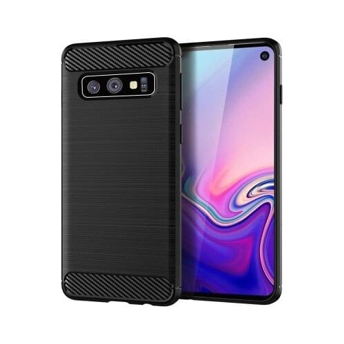 For Samsung Galaxy S10 Plus Case Soft silicone Carbon Fiber Armor Shockproof Protective back cover cases for samsung s10e S10