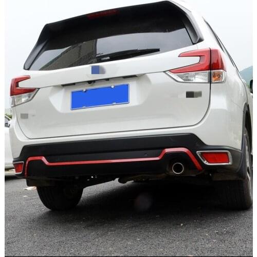 For Subaru Forester 2018 2019 Decorate Accessories ABS chrome 2pcs Rear Bumper Skid Protector Guard Plate accessories Trim