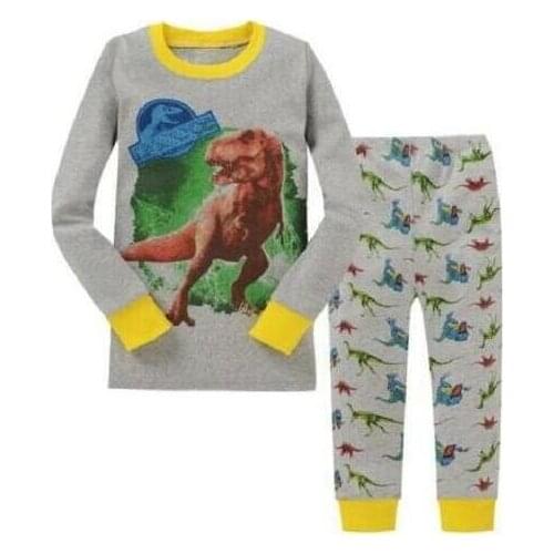Dinosaur Cartoon kids pajama sets Spring winter child pyjamas set Cotton long sleeve clothing set Baby Girls Boys Sleep wear2-7y