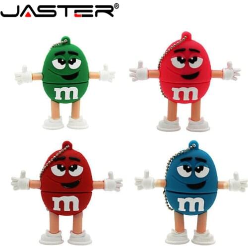 JASTER USB 2.0 m&ms Chocolate Pendrive 4gb 8gb Cute M Bean Memory Stick 16gb 32gb Usb Flash Drive 64gb pen drive U disk