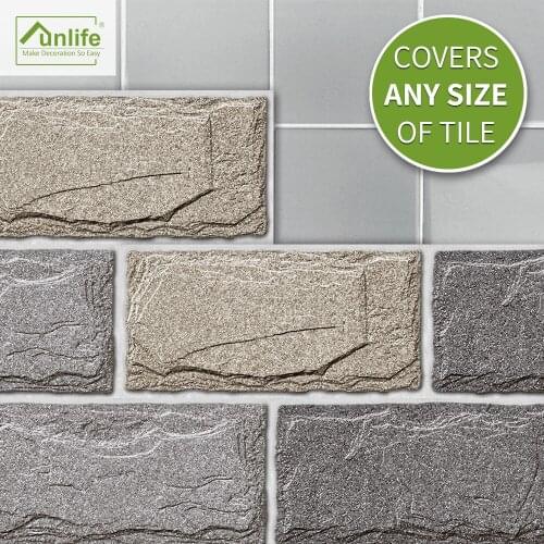 Funlife®Stone texture Wallpaper Tile Wall sticker Self-Adhesive Decorative Easy to Clean Bathroom Kitchen Backsplash Floor