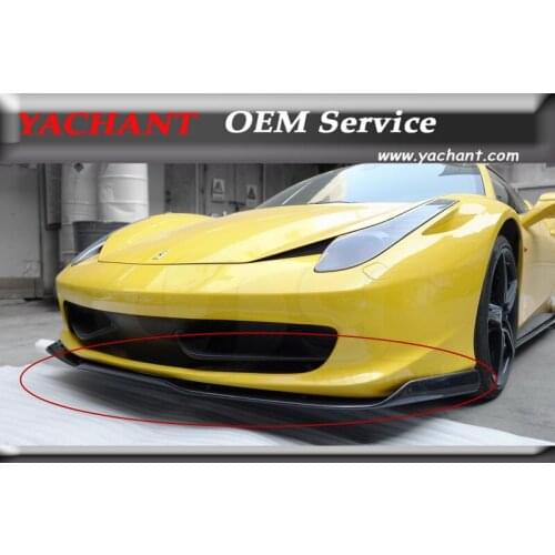 Car-Styling Carbon Fiber Front Bumper Lip Fit For 2010-2014 F458 Italia Spider AV Style Front Lip