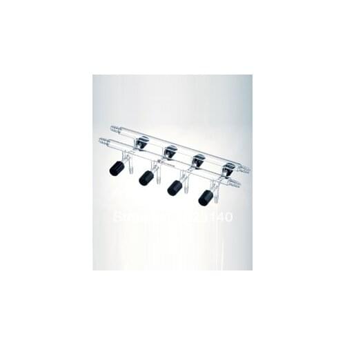M111005 synthware Manifold, Vacuum/Inert gas, Double, Number of ports:5, Valve Orifice:0-4mm, Hose O.D:10mm Overall width:550mm
