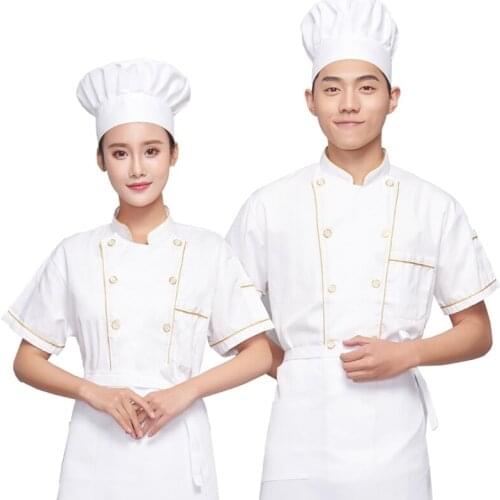 Summer autumn chef clothes short sleeve breathable catering chef overalls men and women long sleeve thin section chef uniform