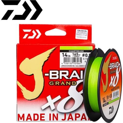 DAIWA J-BRAID Fishing Line 8 Strands Braided Fishing Lines 150M PE Fishing Line Made in Japan Multifilament Strong Fishing Line