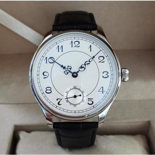 GEERVO No logo 44mm Manual mechanical mens Watch white dial Hollow out Flower Body hand ST3621 Movement