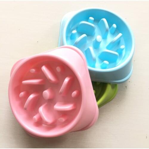 Pet Dog Bowl Healthy Soft Plastic Slow Food Feeder Anti Choke travel bowl for Cat dog Food feeding Alimentador Lento