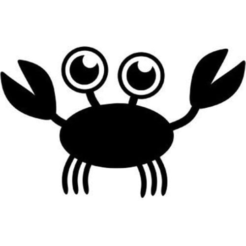 Cartoon CRAB Fun Vinyl Car-styling Decal Car Sticker Black/Silver 9cm*6cm