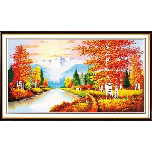 Golden time(1) cross stitch kit 14ct 11ct count print canvas stitching embroidery kits for audlt