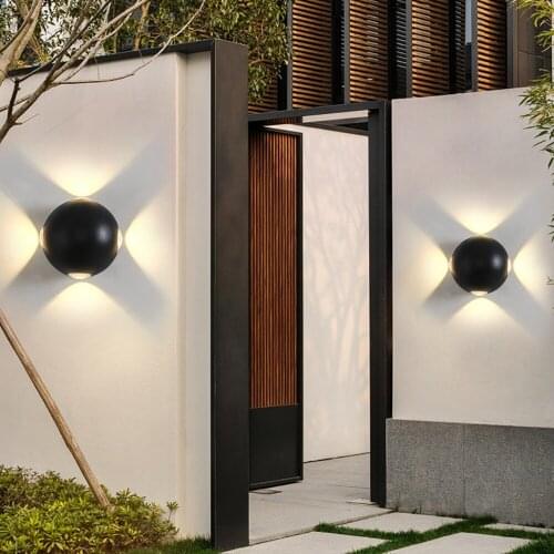 Sanmusion outdoor gardern wall lamp waterproof aluminum backyard led night lights decor lighting fixtures