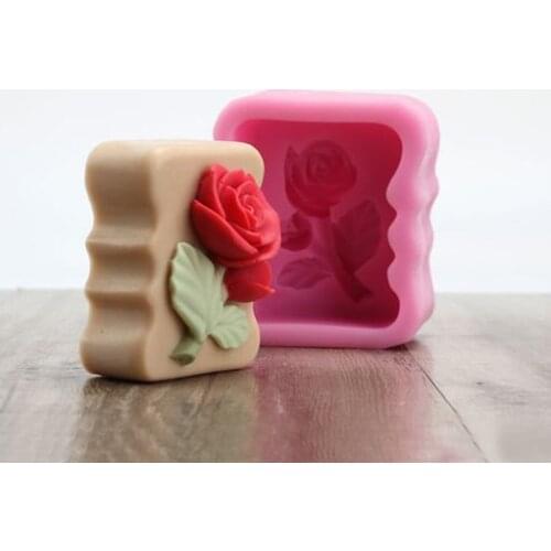 Wholesale!!1pcs Curved Edge Rose (R0907) Food Grade Silicone Handmade Soap Mold Crafts DIY Mould