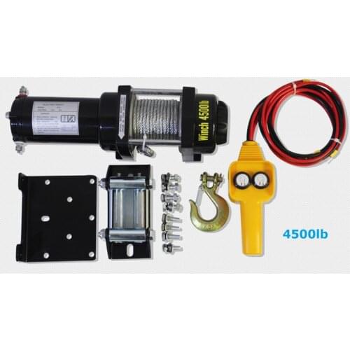 3000lb--4500lb 12V 24V portable electric winch Car truck auto barge trailer hand tool puller steel wire rope