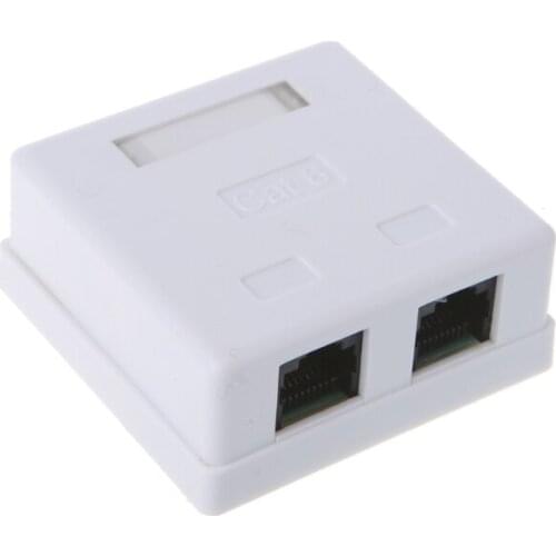 RJ45 Junction Box CAT6 Network Connector 2 Port Desktop Extension Cable Box