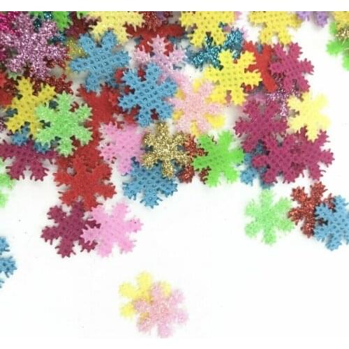 DIY 400pcs Mixed Colors Sequins snowflake Felt Appliques Cardmaking crafts 15mm