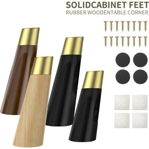 4pcs Height10-25cm Wood Sofa Legs Replacement, Couch Chair Coffee Table Cabinet Furniture Wood Legs Slant Legs