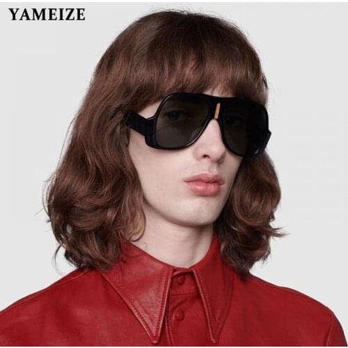YAMEIZE Unique Square Sunglasses Women Brand Design Men Oversized Sun Glasses Big Frame Eyewear Female Vintage Shades Oculos UV