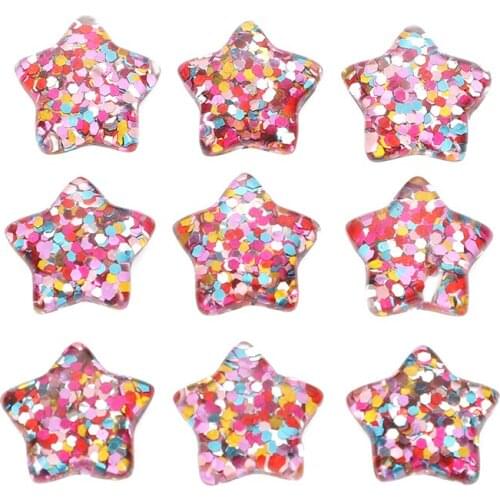 20Pcs Mixed Resin Flatback Five-Pointed Star Embellishment Cabochon Leaves Decoration Scrapbooking Diy Craft Supplies Accessory