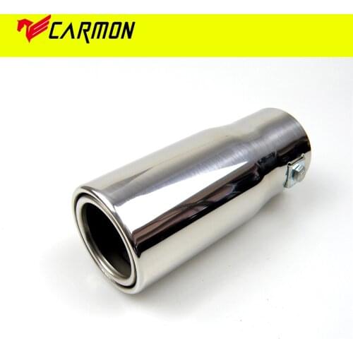 Car Universal Inelt Adjustable Exhaust Tip Muffler Tip Silver Colour Plain End 304 Stainless Steel Car Tail End Pipe Tip