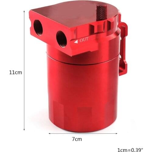 Universal Oil Catch Can Kit Reservoir Tank Engine Black Polish Baffled Aluminum D7YA