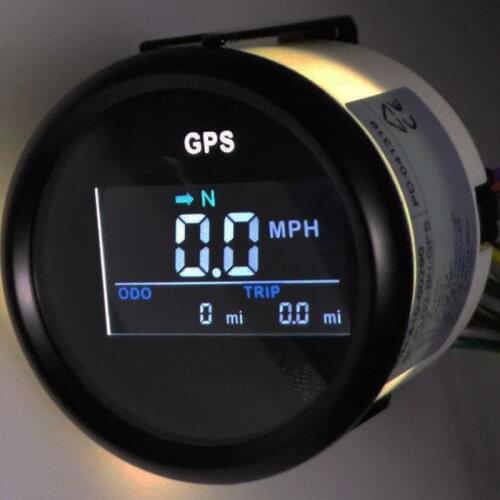 Waterproof 52mm GPS Speedometer Gauge for Boat Marine Car 0~999 MPH Km/h Knots Odometer with Speedo Sensor and GPS antenna