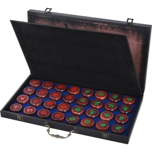 Top Quanlity African Rosewood Chinese Chess Set Foldable 32Pcs/Set Old Game of Xiang Qi International Checkers Educational Toy