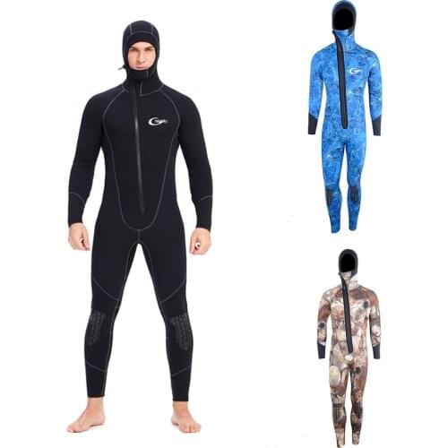 YONSUB Wetsuit 5mm Professional Scuba Diving Suit Men Neoprene Underwater hunting Surfing Front Zipper Spearfishing