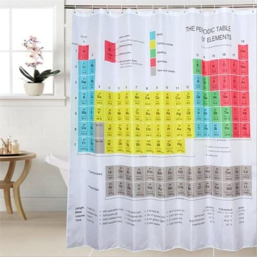 New Periodic Table Of Elements Bathroom Curtains Waterproof 3D Print Shower Curtain White Fabric Curtain For The Bath