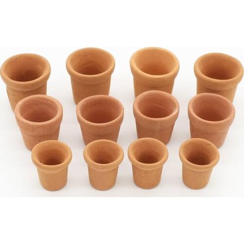 1:12 Ceramic Flowerpots Dollhouse Garden Miniature 12pcs/Set