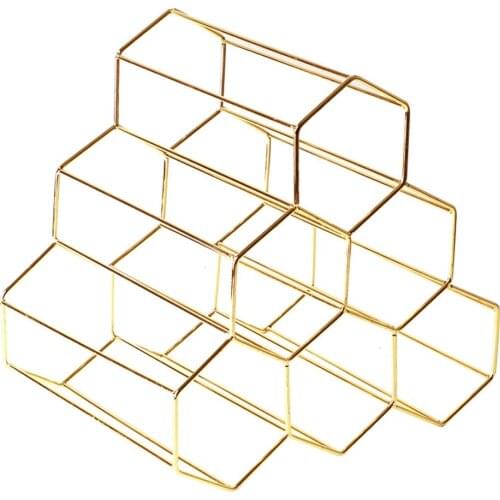 1PC Geometric Wine Rack Metal Simple Household Grape Wine Rack Restaurant Living Room Bar Wine Cabinet Wine Display JL 213