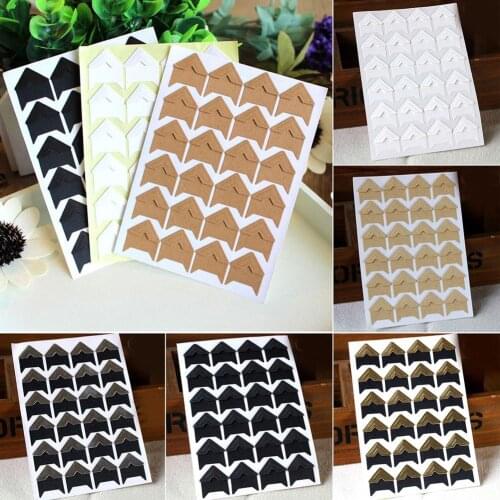 120Pcs Self-Adhesive DIY Retro Photo Frame Corner Sticker Craft Scrapbook Album Decor Frame
